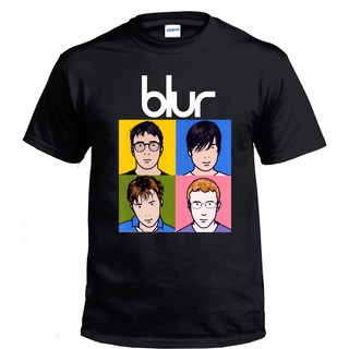 ผ้าฝ้ายแท้เสื้อยืดผ้าฝ้าย 100% พิมพ์ลายกราฟิก Blur BAND GILDAN UNISEXS-3XL