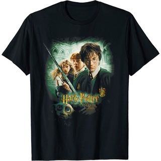 เสื้อยืดผ้าฝ้ายพิมพ์ลายคลาสสิก เสื้อยืด พิมพ์ลายโปสเตอร์ Harry Potter Chamber of Secrets แฟชั่นสําหรับผู้ชาย และผู้หญิง