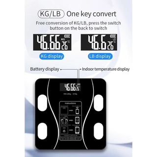 Bluetooth weighing scale เครื่องชั่งน้ำหนักดิจิตอลพร้อมแสดงมวลไขมัน