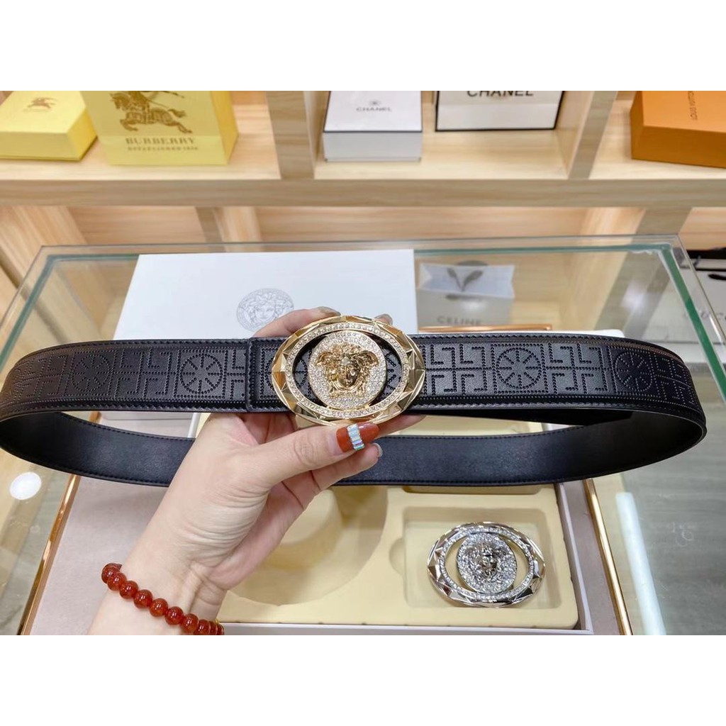 【Fast shipping】Versace pure cowhide two styles weave leather belt men s ...