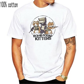 เสื้อยืดโอเวอร์ไซส์เสื้อยืด คอกลม ผ้าฝ้าย พิมพ์ลายอนิเมะ Bomb Squad Kittens 90S สําหรับผู้ชายS-3XL