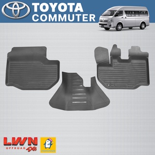 ผ้ายางปูพื้นรถตู้COMMUTER 2005-2018 เข้ารูปเกรด Premium รุ่น Toyota COMMUTER เข้าชุด ขอบยกสูงกันน้ำหก มีรับประกันทุกชิ้น