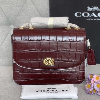 New Coach Madison Shoulder Bag หนังปั้มลายจระเข้