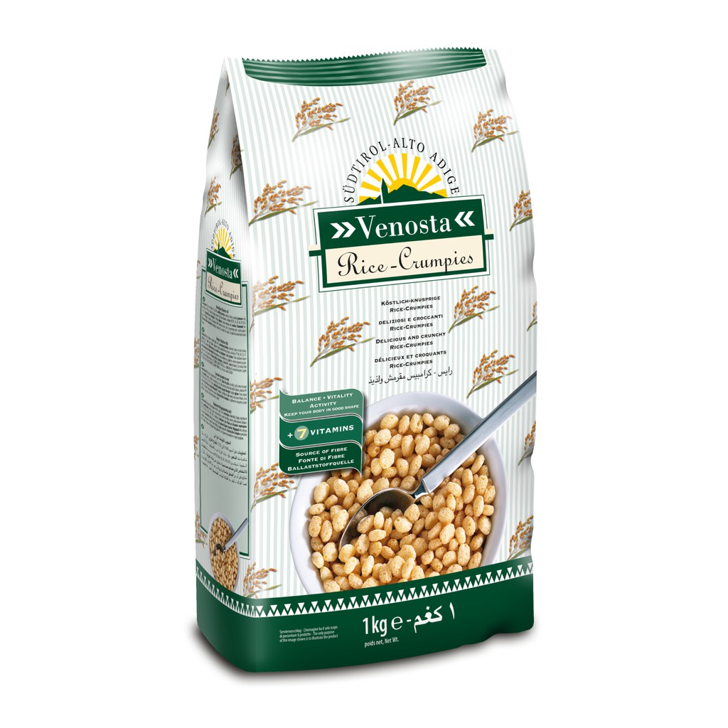 วีนอสต้า ไรซ์ ครั๊มปี้ส์ 1กก. -Venosta puffed rice krispies breakfast cereals 1kg