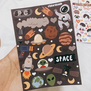 สติ๊กเกอร์ Space ไม่ไดคัท/ไดคัท ขาวมัน กันน้ำ