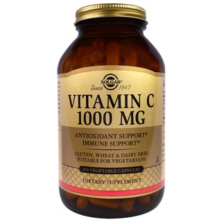 Solgar, Vitamin C, 1000 mg, 250 Vegetable Capsules วิตามินซี 1000 มก.