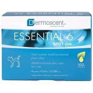 Dermoscent Essential 6 Cat spot-on(EXP.01/2028) ยาหยดหลัง สำหรับบำรุงผิวในแมว 1 กล่อง บรรจุ 4 หลอด