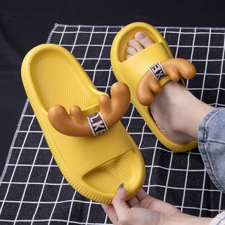 ♚Kaishan store "fashion summer" fawn sandals and slippers female summer cute cartoon household stepping on excrement feeling bathroom home net red dormitory ins slippers men