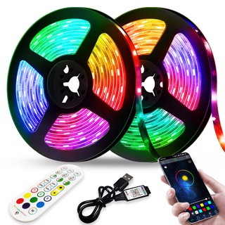 สายไฟ LED USB RGB 5050 DC 5V 1 เมตร - 30 เมตร ควบคุมผ่านบลูทูธ ไดโอดริบบิ้น สําหรับบ้าน