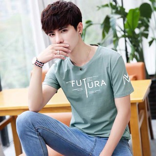 SUNDAY2020 🎀 เสื้อยืดอักษร futura 🧋 ใส่ไปใหนสาวๆหันหลังตามแน่ๆ วิบวับๆ🌈