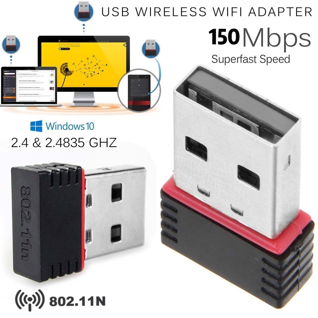 ตัวรับสัญญาณWiFi ตัวรับWIFI สำหรับคอม โน้ตบุ๊ค แล็ปท็อป ตัวรับสัญญาณบลูทูธ USB 2.0 Wireless Wifi Ada