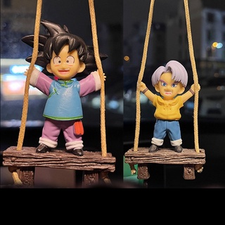 โมเดลการ์ตูนอนิเมะ Dragon Ball Son Goku Swing Goten Trunks สําหรับตกแต่งกระจกมองหลังรถยนต์ ของขวัญวันเกิด