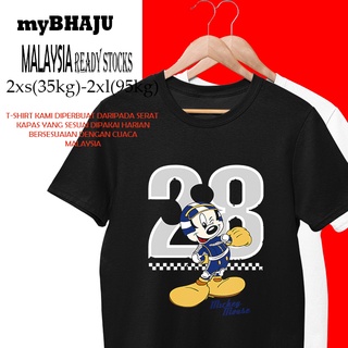 เสื้อยืดผ้าฝ้ายพิมพ์ลายDISNEY MICKEY MINNIE BAJU PEREMPUAN LELAKI T-SHIRT WOMEN MEN LENGAN PENDEK UNISEX HARGA MURAH VIR