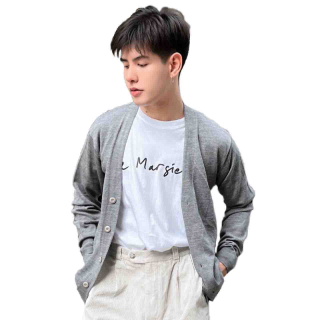 เสื้อไหมพรหมผู้ชาย MUJI : Merino wool washable V neck cardigan #11385145887