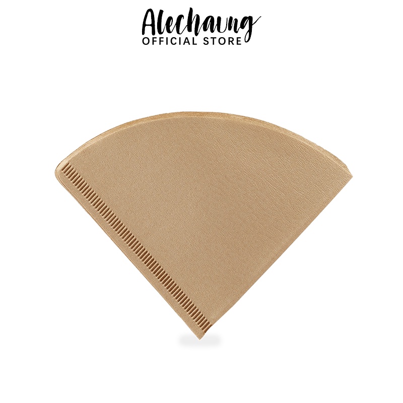 Alechaung กระดาษดริป Coffee Filter Paper กระดาษกรองกาแฟ 100แผ่น แบบหนา ฟิลเตอร์กรองกาแฟ ดริปกาแฟ