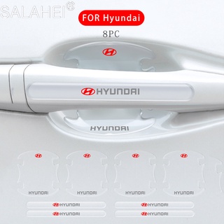 สติกเกอร์ฟิล์มใส ติดมือจับประตูรถยนต์ สําหรับ Hyundai Accent Solaris Tucson Getz Ix35 Santa Fe 8 ชิ้น