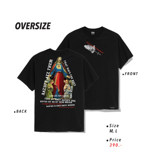 Fifty Cent ® เสื้อ Oversize ไซส์ใหญ่ รุ่น  Jesus สีดำ ชาย หญิง M L