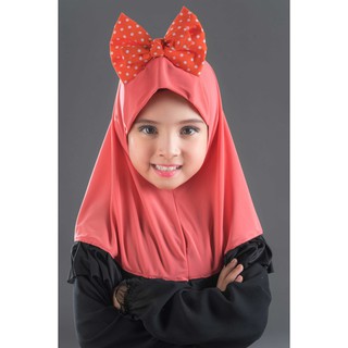 Hijab Baby ผ้าคลุมผมเด็ก สีส้มดำ