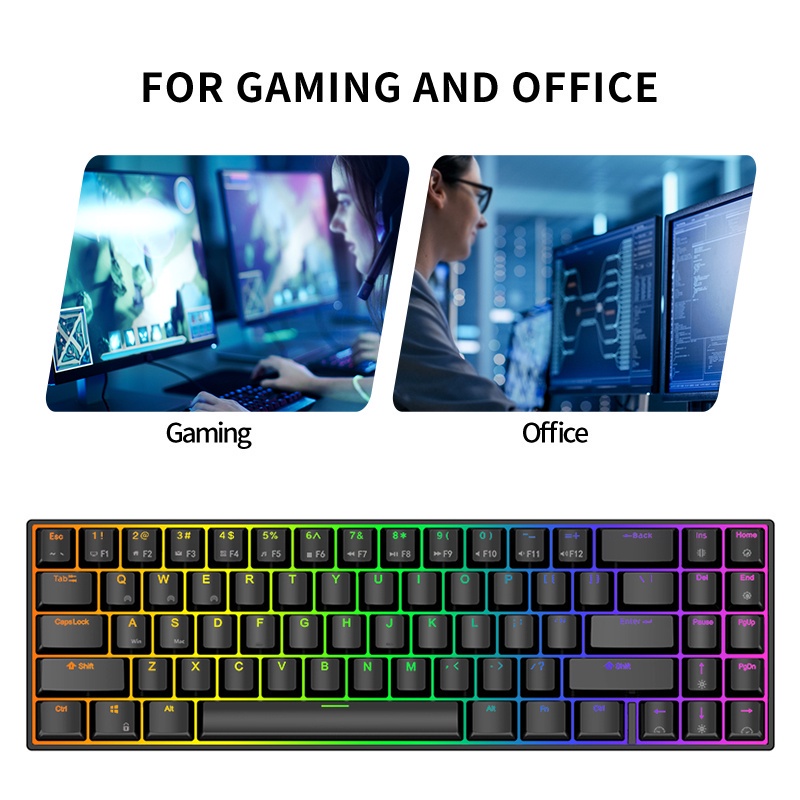 RK71 Royal Kludge Bluetooth 5.0 USB C Dual Mode 60 RGB Backlit ...
