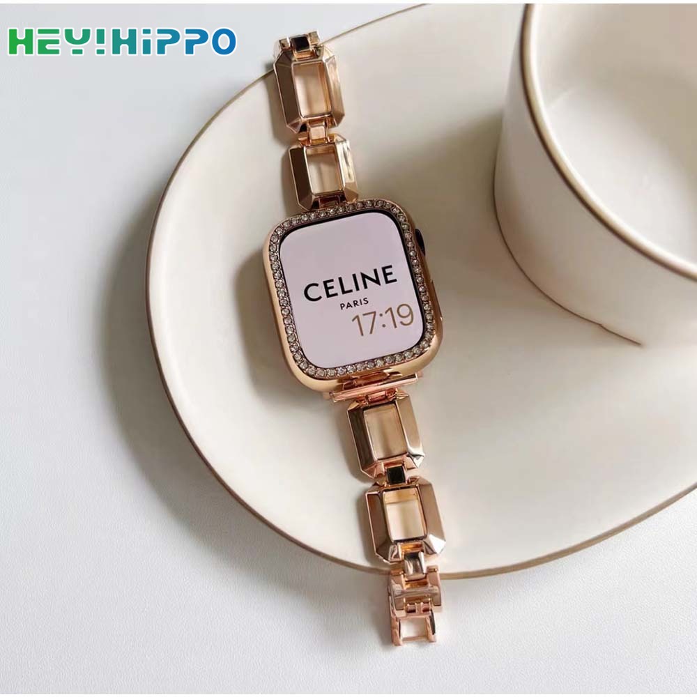 ใหม่ สายนาฬิกาข้อมือสเตนเลส โลหะ ทรงสี่เหลี่ยม สําหรับ smart iwatch series 7 6 5 SE 4 ขนาด 45 44 42 41 40 38 มม.