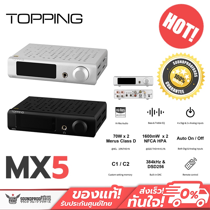 Topping MX5 DAC&amp; ตั้งโต๊ะ แบบ Multi-Function รองรับ Hi-Res