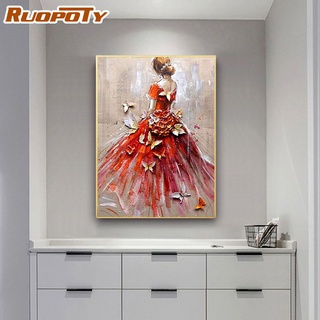 Ruopoty ภาพวาดสีน้ํามัน ตามตัวเลข 40x50 ซม. ตามตัวเลข สําหรับตกแต่ง Diy