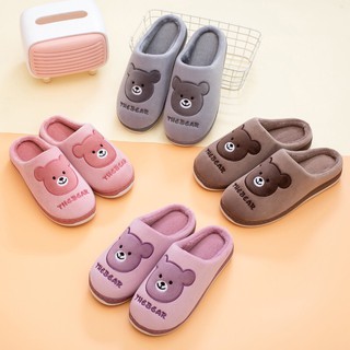 *เข้าใหม่* พร้อมส่ง รองเท้าใส่ในบ้านลายหมี 4 สี slipper รองเท้าแตะ