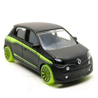 รถเหล็กมาจอเร็ต Majorette Renault Twingo III สีดำด้าน / คาดแถบสะท้อนแสง ขนาด 1/64 ยาว 8 cm มือสอง #001