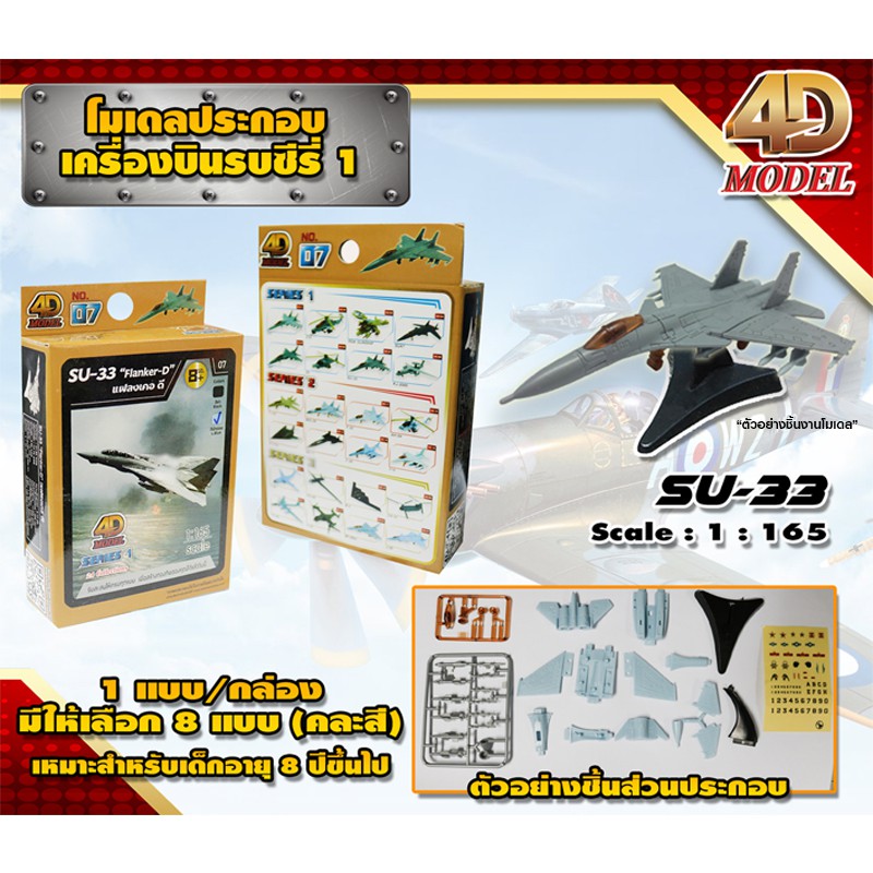4D MODEL โมเดลประกอบเครื่องบินรบซีรี่ส์1 เครื่องบินรบ สินค้าแท้ ลิขสิทธิ์ถูกต้อง  AIRCRAFH FIGHTER SERIES 1 MM0595 - รูปที่ 6