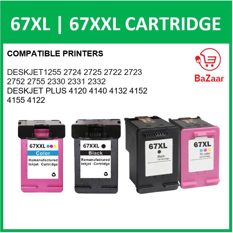 ✺✼Compatible HP 67XL 67XXL 67 XL Black Color ink cartridge Printer Black Color ink cartridge