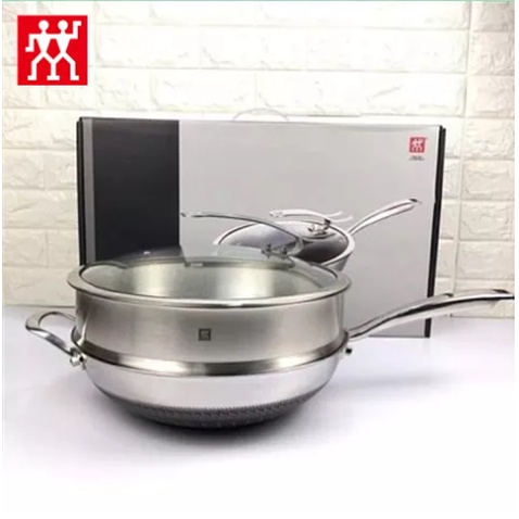เครื่องครัว Zwilling เยอรมัน รุ่นที่ 9 316 กระทะรังผึ้ง 34cmสามารถยืนขึ้นกระทะสแตนเลสคุณภาพสูงไม่ติด
