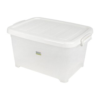 กล่องล้อเลื่อนอเนกประสงค์พร้อมฝาปิด รุ่น 5114-B ขนาด 75 ลิตร สีขาว  Wheelbarrow Box With Lid 5114-B Size 75 L White