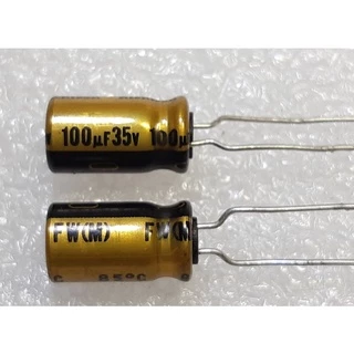 Nichicon FW 100uf 35v capacitor ตัวเก็บประจุ คาปาซิเตอร์