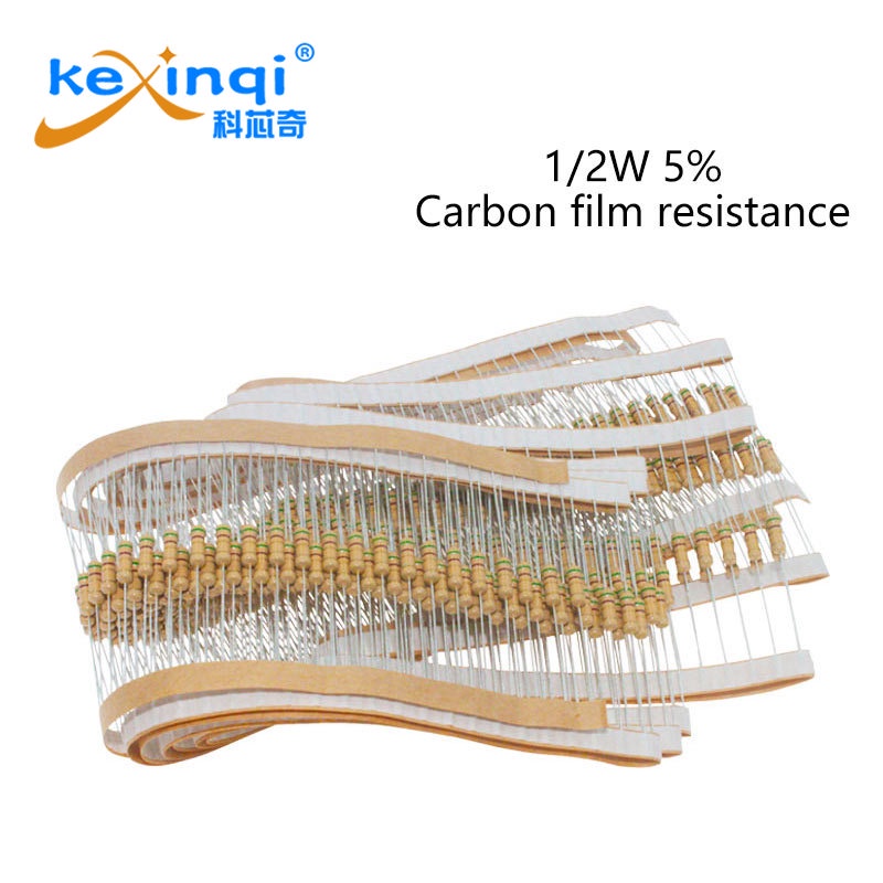 10 ชิ้น 1/2 วัตต์ชุดฟิล์มคาร์บอนตัวต้านทาน 0R-22M 5% 430R 1.8K 51K 240K 1.5M 6.2M 10 Ohm Electronics