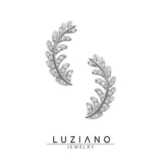 ต่างหูเงินแท้ ใบมะกอก รุ่น Olivia Earring 🌿 - Luziano Jewelry ต่างหู 925 เงินแท้ เพชร CZ เครื่องประดับผู้หญิง