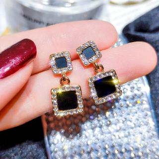 Delicate AAA Zircon Gold Alloy Star/Round/Square Earrings Women Korean New