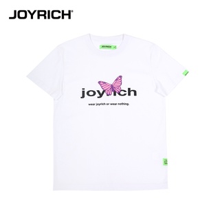 [100% Cotton] Joyrich ใหม่ เสื้อยืดคอกลม พิมพ์ลายโลโก้ผีเสื้อ แฟชั่นฤดูร้อน สําหรับผู้ชาย และผู้หญิง