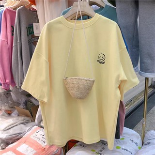 ถูกที่สุด!!เสื้อยืด Smiley ตัวใหญ่Oversized ปักลาย 5 สี A003