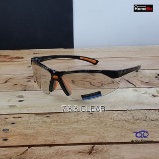 Action Eyewear  รุ่น 733 Clear Silver,แว่นตานิรภัย, แว่นตากันUV,แว่นขี่จักรยาน,กันลมกันฝุ่น  ***แถมฟรี ซองผ้าใส่แว่น***