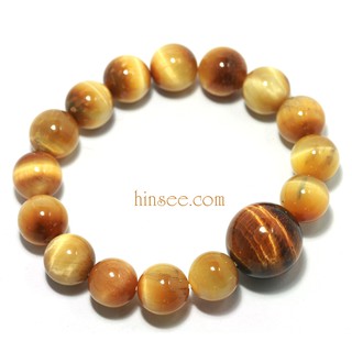 กำไลพลอยตาเสือสีทอง Golden Tiger Eye bracelet ขนาดประมาณ 12 มม. จี้ 19 มม. ขนาดข้อมือ 54-57 มม