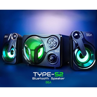 EGA SPEAKER TYPE S2 BLACK ลำโพงเกมมิ่ง BLUETOOTH SPEAKER 7 LED COLOR LIGHTING