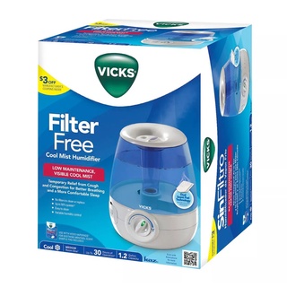 เครื่องพ่นไอระเหย วิคส์ แบบไอเย็น ไม่ต้องใช้ฟิลเตอร์ Vicks Filter-Free Ultrasonic Visible Cool Mist Humidifier, V4600