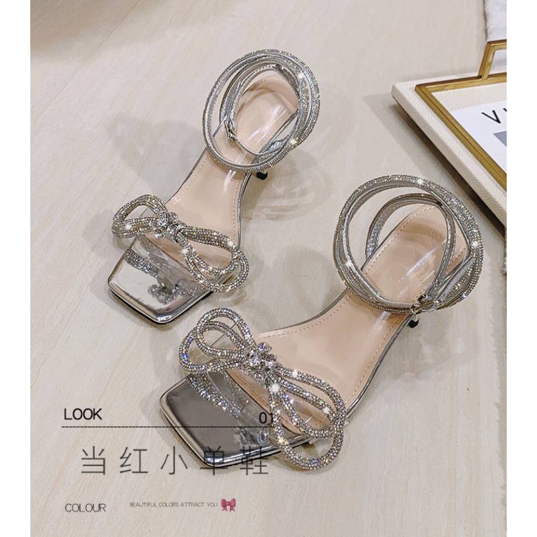 (แบรนด์ไทย) GiftRich No.05 Calista รองเท้าโบว์เพชรรัดข้อ รุ่นฮิต 2023