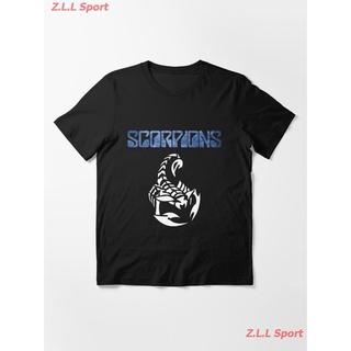 เสื้อยืดผ้าฝ้ายพิมพ์ลายZ.L.L Sport The Last Of Scorpions Essential T-Shirt Scorpions สกอร์เปียนส์ วงร็อค เสื้อพิมพ์ลาย ผ