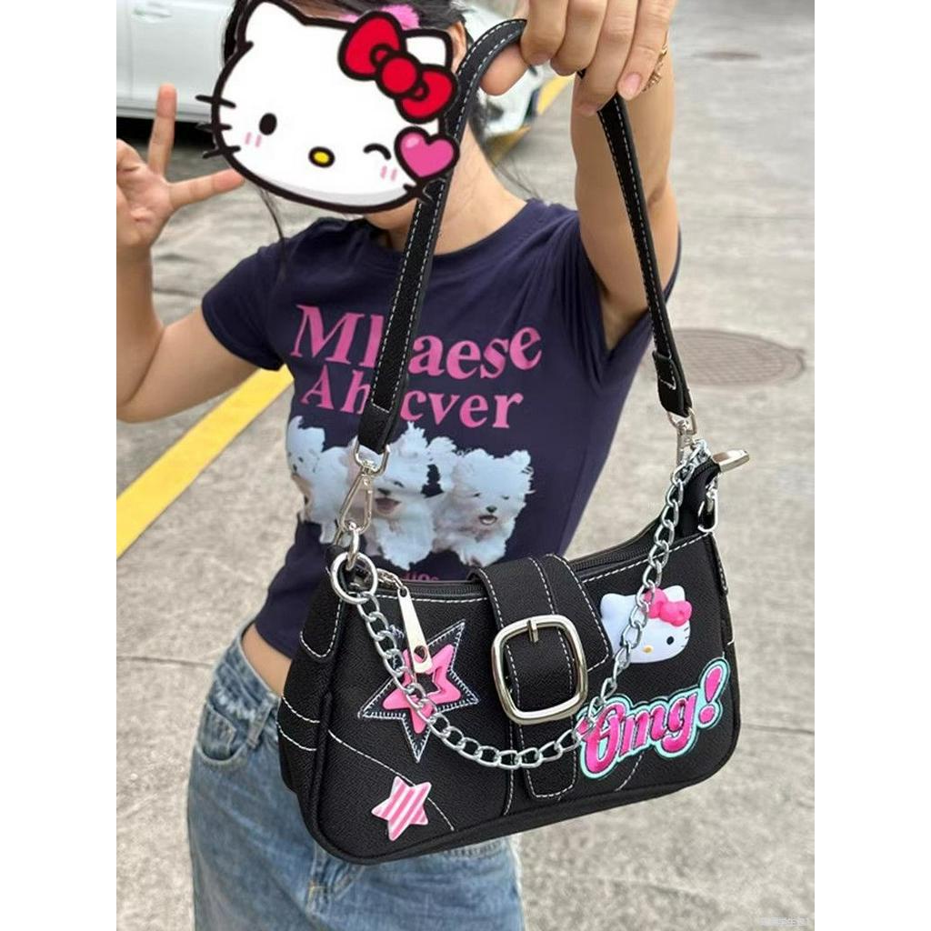 ในสต็อก กระเป๋าสะพายข้างแมวดาว y2k น่ารัก
