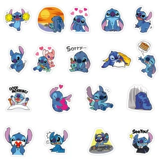 ✨พร้อมส่ง✨การ์ตูน สติช Stitch sticker สติกเกอร์กันน้ำรูปแบบที่แตกต่างกัน สเก็ตบอร์ด 50 ชิ้น