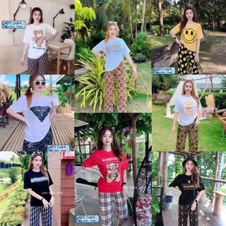 เซลล์คละแบบให้🧡LADY DAKA SHOP🧡🔖ลดพิเศษ5วัน OVERSIZED ชุดเซทเสื้อและ กางเกงขายาว งานฮิตตามกระแส