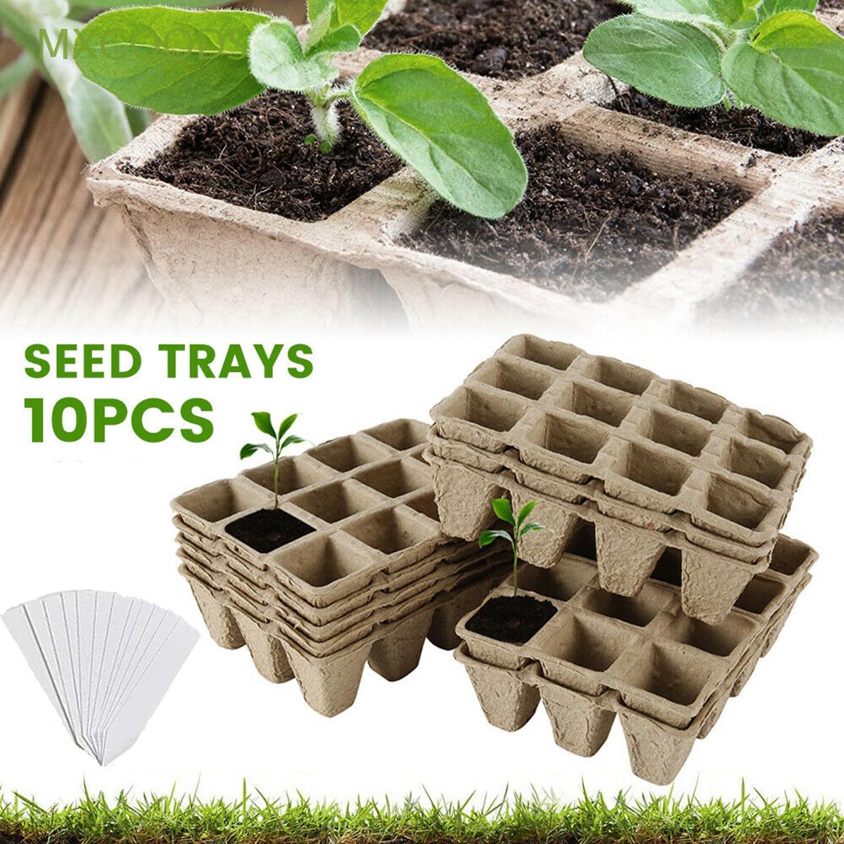 MXGOODS 12Cells Nursery Pot Propagation Seed Starter Seedling Tray ...