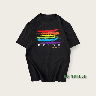 เสื้อสกรีนลาย 🏳️‍🌈 PRIDE LGBT เสื้อยืดคอกลม พร้อมส่ง