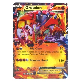 Groudon EX Card กราดอน 85/160 Pokemon Card Gold Flash Light (Glossy) ภาษาอังกฤษ